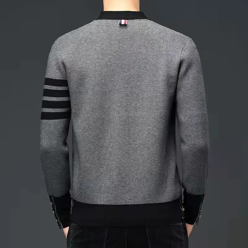 Jesen Zima Labavi ležerni patchwork kardigan džemper Muški trendovski modni gumbi Sveobuhvatni pleteni kaput Muška gornja odjeća Top Homme