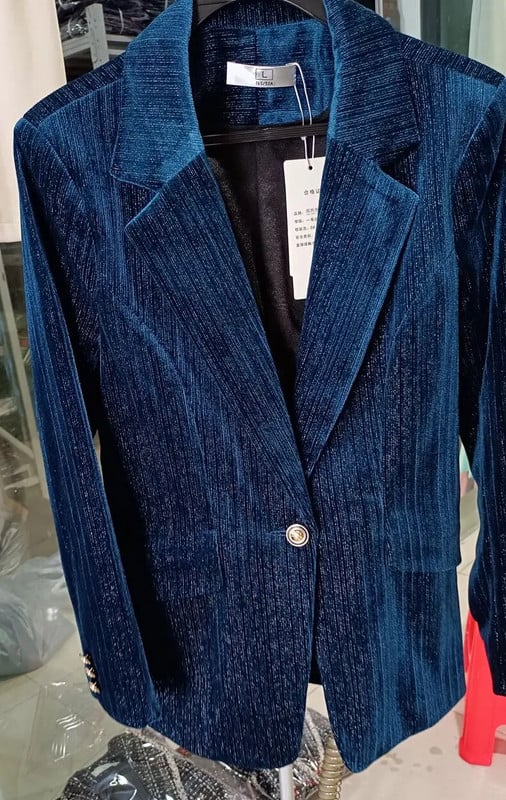 Korėjos rudens iškilmingas moterų aukštos kokybės aksominis švarkas moteriškas verslo kostiumas su komplektais Darbo apranga Biuro uniformos kelnių striukė