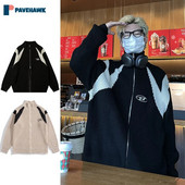 Preveliki pleteni kardigan veste Muškarci Žene Lazy Retro Par Pleteni kaputi Hip Hop Unisex ulična odjeća Topovi od pletiva u boji blokova