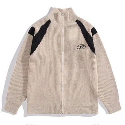 Preveliki pleteni kardigan veste Muškarci Žene Lazy Retro Par Pleteni kaputi Hip Hop Unisex ulična odjeća Topovi od pletiva u boji blokova