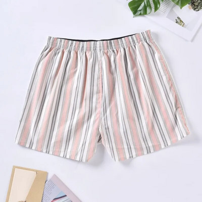 Bokserice Muško donje rublje Muške bokserice Pamučne bokserice Kratke hlače za spavanje Gaćice za spavanje Otisnute pruge Široke udobne kućne gaćice