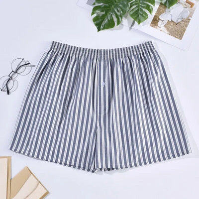 Bokserice Muško donje rublje Muške bokserice Pamučne bokserice Kratke hlače za spavanje Gaćice za spavanje Otisnute pruge Široke udobne kućne gaćice