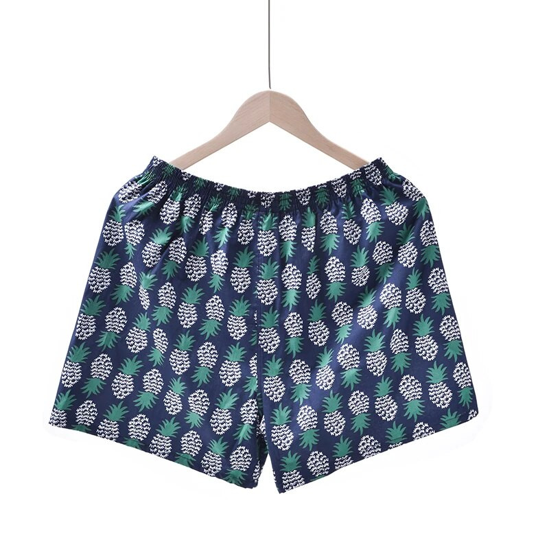 Bokserice Muško donje rublje Muške bokserice Pamučne bokserice Kratke hlače za spavanje Gaćice za spavanje Otisnute pruge Široke udobne kućne gaćice