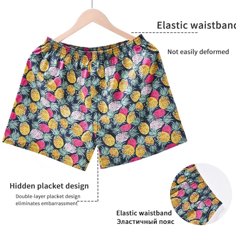 Bokserice Muško donje rublje Muške bokserice Pamučne bokserice Kratke hlače za spavanje Gaćice za spavanje Otisnute pruge Široke udobne kućne gaćice