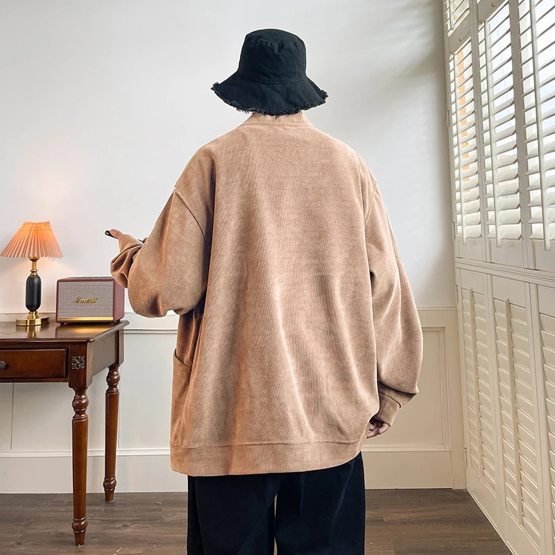 „Streetwear“ vyriškas megztinis Japonijos stiliaus plius dydis 7XL Vyriškas megztinis, madingi laisvi viršutiniai drabužiai, laisvalaikio drabužiai su viena krūtine