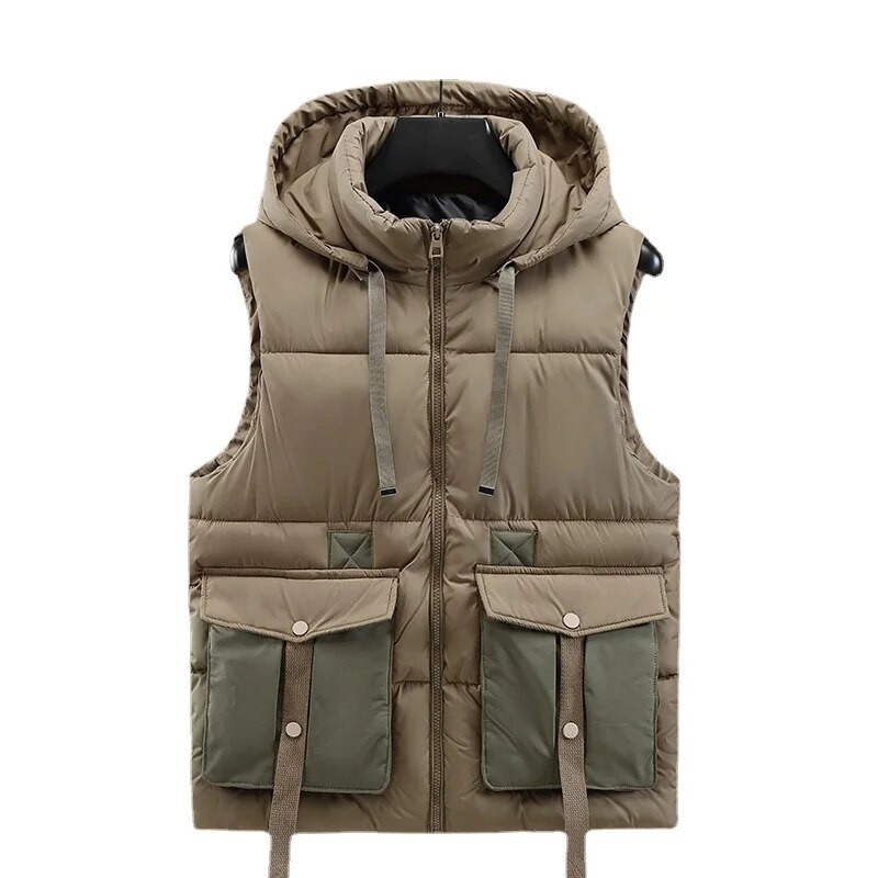 Muška jakna s prslukom Tople jakne bez rukava Zimski vodootporni kaput s patentnim zatvaračem Jesenski stojeći ovratnik Ležerni prsluk Odjeća marke