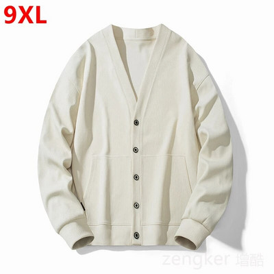 Didelio dydžio retro megzta skara rudeniniai nauji vyriški modeliai tėkmė plius dideli paaugliai laisvi laisvalaikio paltai tide 9XL 8XL 7XL