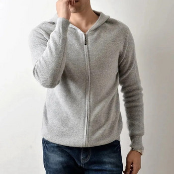 2023 Есен/Зима Нова семпла плътна плетена жилетка Кашмирен пуловер Палто Мъжка мода Модна марка Универсален Ежедневен Топ Трен