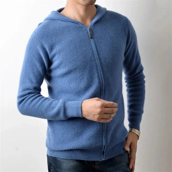 2023 Есен/Зима Нова семпла плътна плетена жилетка Кашмирен пуловер Палто Мъжка мода Модна марка Универсален Ежедневен Топ Трен
