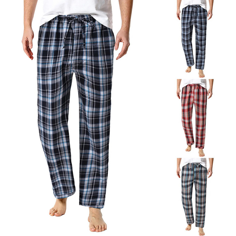 Hlače Kućna odjeća Karirana muška pidžama Lounge spavaćica Oversize Dugačke donji dijelovi za spavanje All Gull Lenth Pants Odjeća za sva godišnja doba