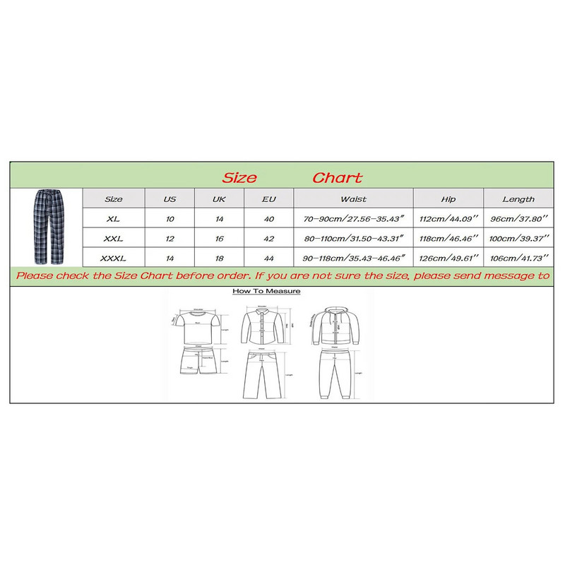 Hlače Kućna odjeća Karirana muška pidžama Lounge spavaćica Oversize Dugačke donji dijelovi za spavanje All Gull Lenth Pants Odjeća za sva godišnja doba