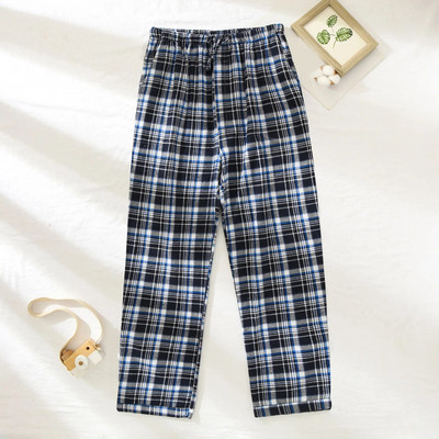 Topla karirana pidžama hlače s uzicom Muška udobna kućna odjeća Jesen Zima Prevelika spavaćica Ženske hlače Harajuku Homewea