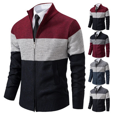 Жилетка пуловер мъжки есен и зима нов изправен пуловер тенденция пуловер палто