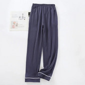 Medvilninės ir laisvos vyriškos ilgos kelnės pižama žieminė laisvalaikio šilta miegui Namai Rudeninė pižama