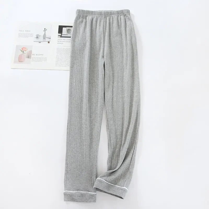 Medvilninės ir laisvos vyriškos ilgos kelnės pižama žieminė laisvalaikio šilta miegui Namai Rudeninė pižama