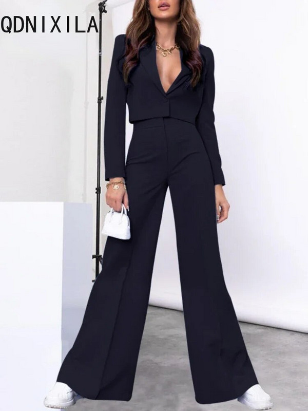 Kompleti od 2 komada Ženska odjeća Modni uredski ženski kratki sako i kompleti hlača visokog struka Ženski elegantni sakoi