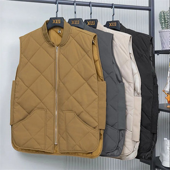 Ανδρικό φθινοπωρινό χειμωνιάτικο ζεστό γιλέκο αμάνικο μπουφάν βαμβακερό γιλέκο Cargo ρούχα Ανδρικά ρούχα Ρομβοειδές παλτό Streetwear