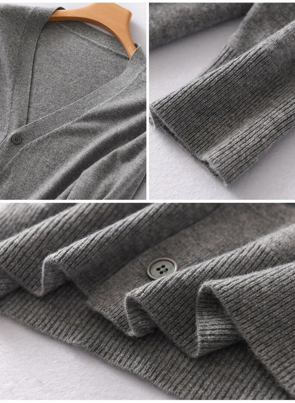 Kašmyro medvilnės mišinio vyriškas megztinis megztinis 2022 m. rudens žiemos V formos iškirpte, vienaeiliai verslo laisvalaikio megzti megztiniai