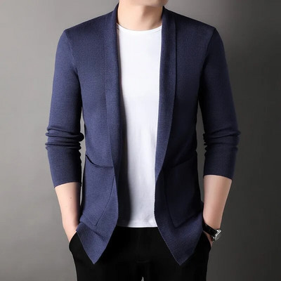 2023. Novi jesensko-zimski modni modni pleteni muški preveliki kardigan džemper za pletenje Ležerni korejski kaputi Jakna Muška odjeća