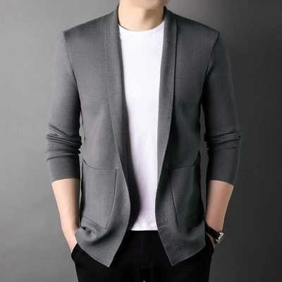 2023. Novi jesensko-zimski modni modni pleteni muški preveliki kardigan džemper za pletenje Ležerni korejski kaputi Jakna Muška odjeća