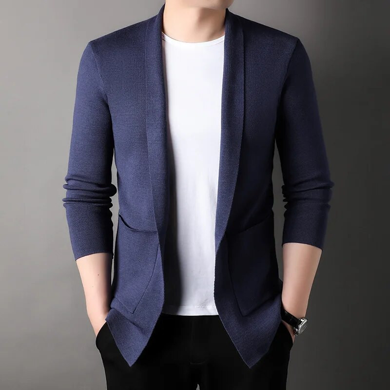 2023. Novi jesensko-zimski modni modni pleteni muški preveliki kardigan džemper za pletenje Ležerni korejski kaputi Jakna Muška odjeća