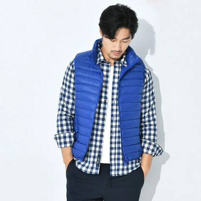 Vyriški liemenės be rankovių paltai stovi apykaklė Žieminė liemenė Vyriški drabužiai vyriški rudeninės liemenės striukės Lengvos kišeninės MY871