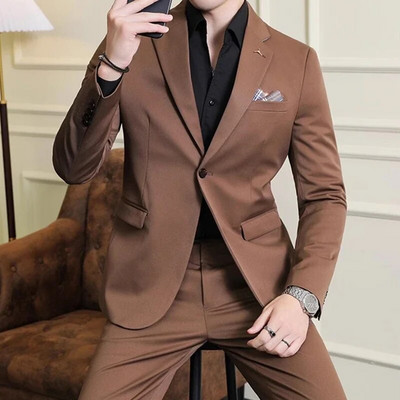 Muško odijelo Jakna Prsluk Hlače Moda Boutique Karirano Ležerno Poslovno Muški mladoženja Vjenčanje Smoking haljina 3 komada Komplet sakoi Kaput