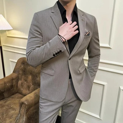 Muško odijelo Jakna Prsluk Hlače Moda Boutique Karirano Ležerno Poslovno Muški mladoženja Vjenčanje Smoking haljina 3 komada Komplet sakoi Kaput
