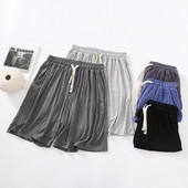 2024-es nyári férfi modális alvó nadrág, egyszínű hálóruha Vékony, kényelmes, elasztikus alsó alsó férfi, laza rövidnadrág