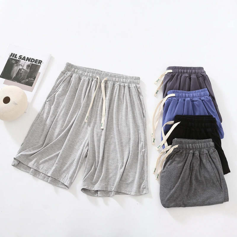 2024-es nyári férfi modális alvó nadrág, egyszínű hálóruha Vékony, kényelmes, elasztikus alsó alsó férfi, laza rövidnadrág