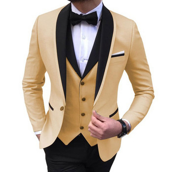 Φορέματα για πάρτι Σακάκι+παντελόνι+γιλέκο Κοστούμια μόδας για άνδρες Slim Fit Party Casual Αντρικό σακάκι επίσημο φορέματα περίστασης Homme κοστούμι