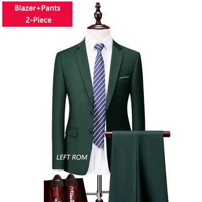 M-6XL ( jakna + prsluk + hlače ) Boutique Pure Colour muško poslovno formalno odijelo 3-dijelni komplet i dvodijelni set vjenčanica za mladoženje
