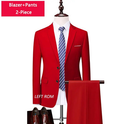 M-6XL ( jakna + prsluk + hlače ) Boutique Pure Colour muško poslovno formalno odijelo 3-dijelni komplet i dvodijelni set vjenčanica za mladoženje