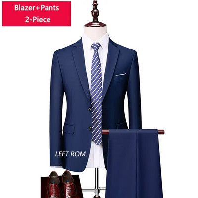 M-6XL ( jakna + prsluk + hlače ) Boutique Pure Colour muško poslovno formalno odijelo 3-dijelni komplet i dvodijelni set vjenčanica za mladoženje