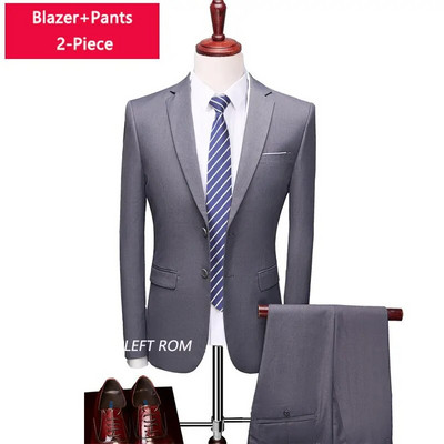 M-6XL ( jakna + prsluk + hlače ) Boutique Pure Colour muško poslovno formalno odijelo 3-dijelni komplet i dvodijelni set vjenčanica za mladoženje