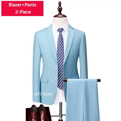 M-6XL ( jakna + prsluk + hlače ) Boutique Pure Colour muško poslovno formalno odijelo 3-dijelni komplet i dvodijelni set vjenčanica za mladoženje