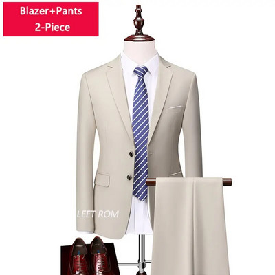 M-6XL ( jakna + prsluk + hlače ) Boutique Pure Colour muško poslovno formalno odijelo 3-dijelni komplet i dvodijelni set vjenčanica za mladoženje