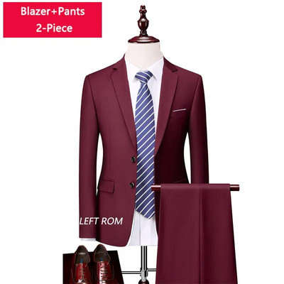 M-6XL ( jakna + prsluk + hlače ) Boutique Pure Colour muško poslovno formalno odijelo 3-dijelni komplet i dvodijelni set vjenčanica za mladoženje