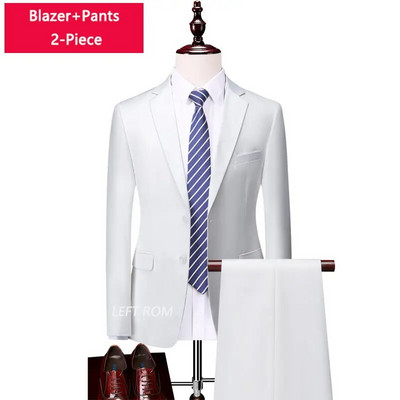 M-6XL ( jakna + prsluk + hlače ) Boutique Pure Colour muško poslovno formalno odijelo 3-dijelni komplet i dvodijelni set vjenčanica za mladoženje