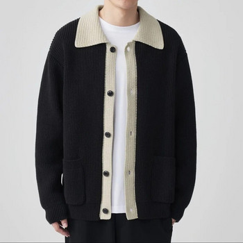 Пуловер Палто Мъжки широка кройка Английски стил Есен Зима Плетена жилетка Палта Мъжки модни плетива Vintage Casual Style C99