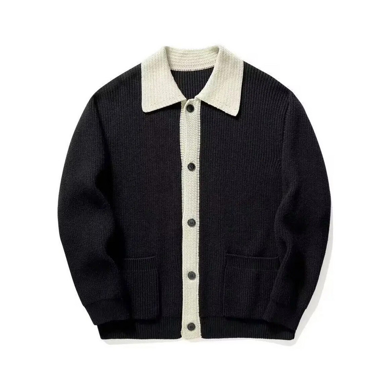 Pulover Kaput Muški široki kroj Engleski stil Jesen Zima Pleteni kardigan Kaputi Muška modna pletenina Vintage casual stil C99