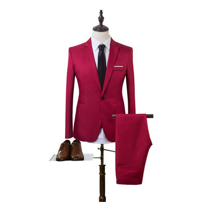 Blazer+hlače 2kom/komplet Muški formalni sako Jakne Kaput Hlače Smokingi Vjenčane uske poslovne haljine Odjeća za muškarce
