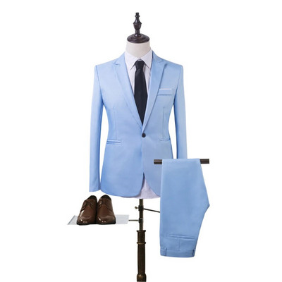 Blazer+hlače 2kom/komplet Muški formalni sako Jakne Kaput Hlače Smokingi Vjenčane uske poslovne haljine Odjeća za muškarce