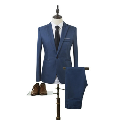 Blazer+hlače 2kom/komplet Muški formalni sako Jakne Kaput Hlače Smokingi Vjenčane uske poslovne haljine Odjeća za muškarce
