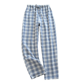 Мъжки ежедневни свободни карирани пижами Панталони Памучни фланелени долнища за свободното време Панталони Ежедневни удобни пижами Дамски дрехи