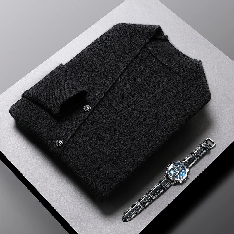 2023 High End Designer Νέα φθινοπωρινή χειμερινή μόδα πλεκτή ανδρική ζακέτα πουλόβερ με κουμπιά Χαριτωμένα περιστασιακά ανδρικά παλτά Ρούχα μπουφάν