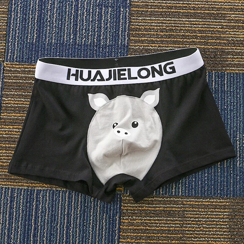 Vyriški lagaminai Animaciniai filmukai Gyvūnai Spausdinti maišeliai Apatiniai drabužiai Kvėpuojantys Slip Homme Mieli Jaunatviški U Išgaubti Bokser Šortai Kelnaitės Calzoncillo