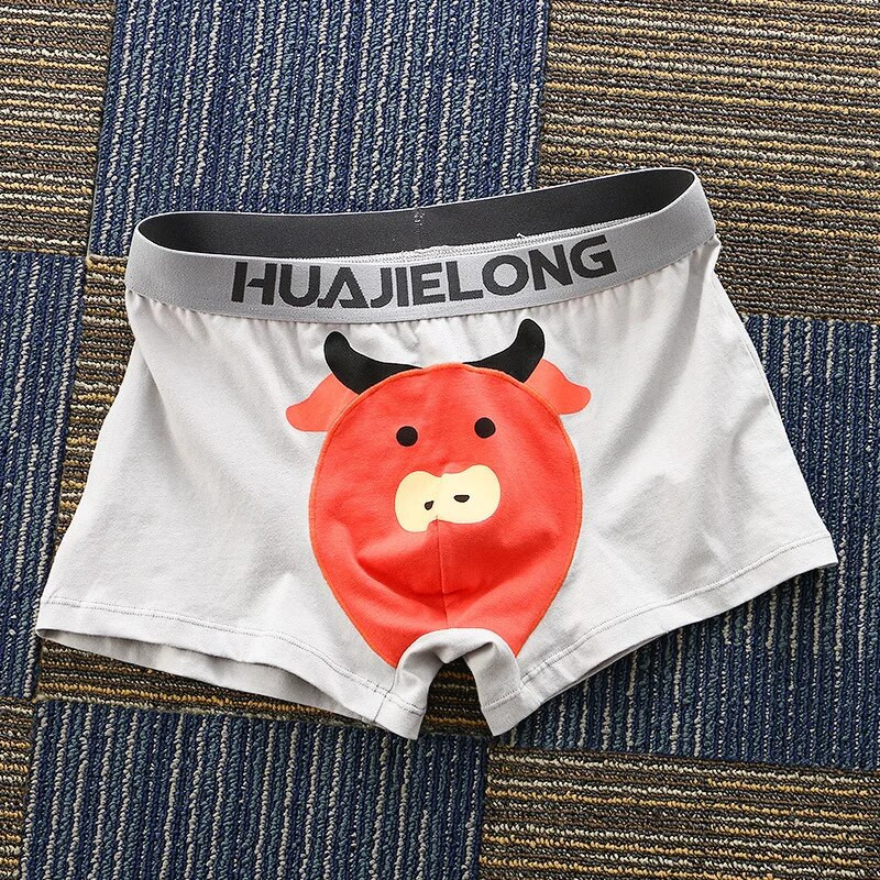 Vyriški lagaminai Animaciniai filmukai Gyvūnai Spausdinti maišeliai Apatiniai drabužiai Kvėpuojantys Slip Homme Mieli Jaunatviški U Išgaubti Bokser Šortai Kelnaitės Calzoncillo