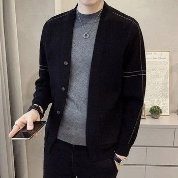 Φθινόπωρο Χειμώνας Νέα ιδιοσυγκρασία μόδας Απλό Κορεάτικο πουλόβερ Ανδρικό Απαλό Πλεκτό Μονόχρωμο Φαρδύ ανδρικό μπλουζάκι Streetwear Ρούχα