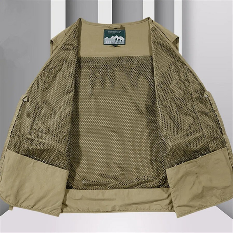 2024. aasta uus suvine välivest meeste mitme taskuga hingav varrukateta võrgust jope, matkamise ja kalapüügi veotööriista vest